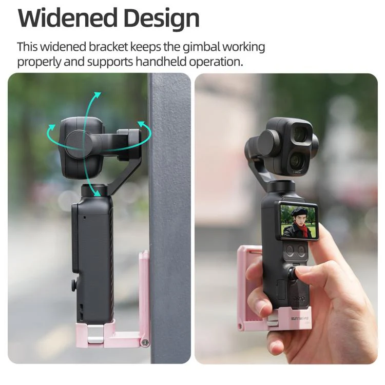 For DJI Osmo Pocket 4P / 4 / 3 Sunnylife Quick-Release Magnetic Mount Tabletop Base Bracket Angles Adjustable Stand (Pink) - Image 6