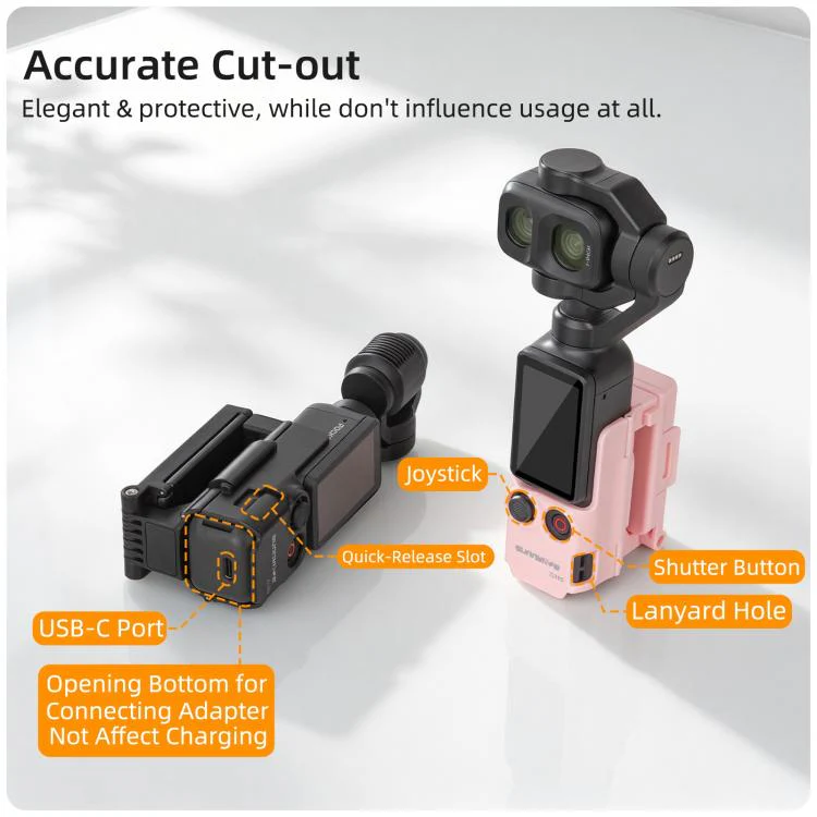 For DJI Osmo Pocket 4P / 4 Sunnylife Handheld Magnetic Mount with Filter Box Tabletop Base Bracket Angles Adjustable Holder (Black) - Image 12