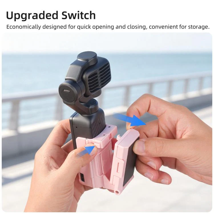 For DJI Osmo Pocket 4P / 4 Sunnylife Handheld Magnetic Mount with Filter Box Tabletop Base Bracket Angles Adjustable Holder (Pink) - Image 13