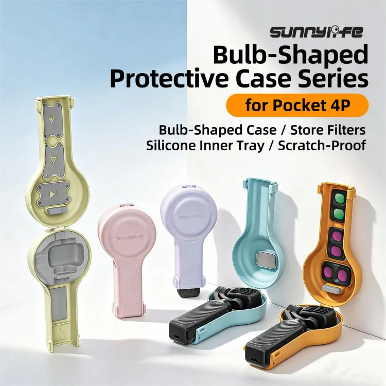 For DJI Osmo Pocket 4P Sunnylife Bulb-Shaped Gimbal Camera Protective Cover Storage Box with Lanyard, Model:OP4-K246 Upgraded(Pumpkin Yellow) - Image 2