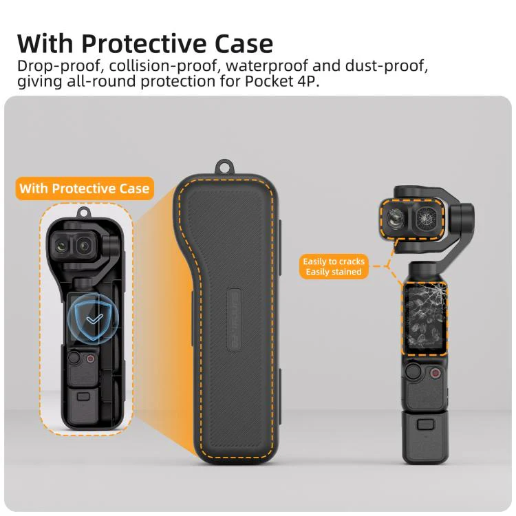 For DJI Osmo Pocket 4P Sunnylife Gimbal Camera Protector with Lanyard Shock-proof Protective Cover Storage Box(Yellow) - Image 7