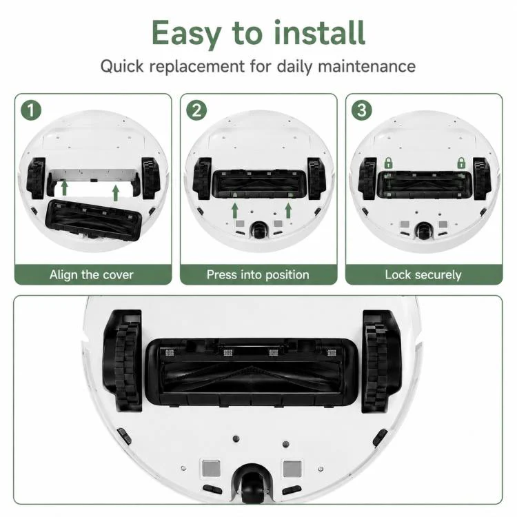 For Dreame P50 Pro Robot Vacuum Cleaner Replacement Parts, Specification:Main Rubber Brush Cover - Image 7