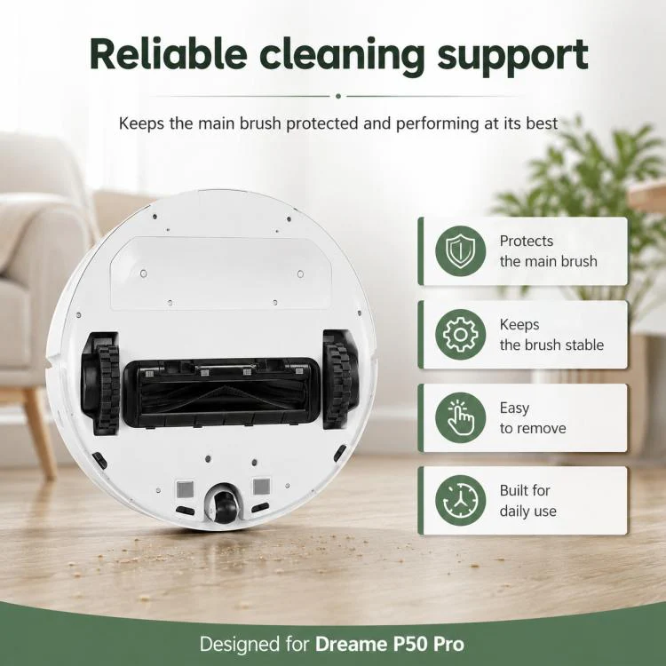 For Dreame P50 Pro Robot Vacuum Cleaner Replacement Parts, Specification:Main Rubber Brush Cover - Image 8