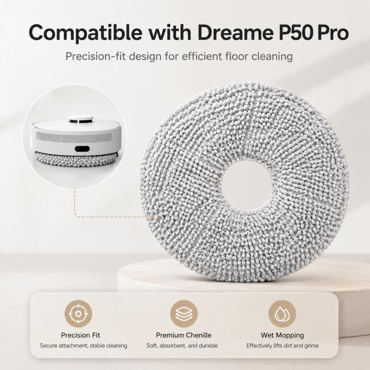 For Dreame P50 Pro Robot Vacuum Cleaner Replacement Parts, Specification:Mop Pad - Image 4
