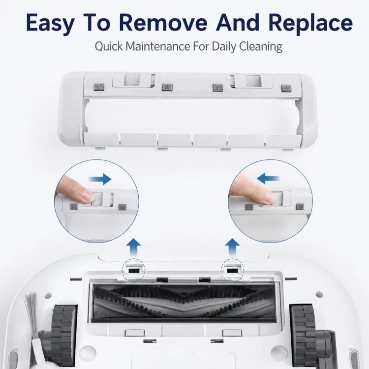 For Dreame X30 / S30 / S10 Series Robot Vacuum Cleaner Replacement Parts, White Main Rubber Brush Cover - Image 7