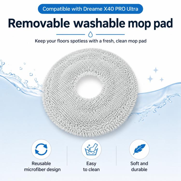 For Dreame X40 Pro Ultra Robot Vacuum Cleaner Replacement Parts, Specification:Mop Pad - Image 3