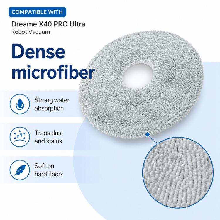 For Dreame X40 Pro Ultra Robot Vacuum Cleaner Replacement Parts, Specification:Mop Pad - Image 4