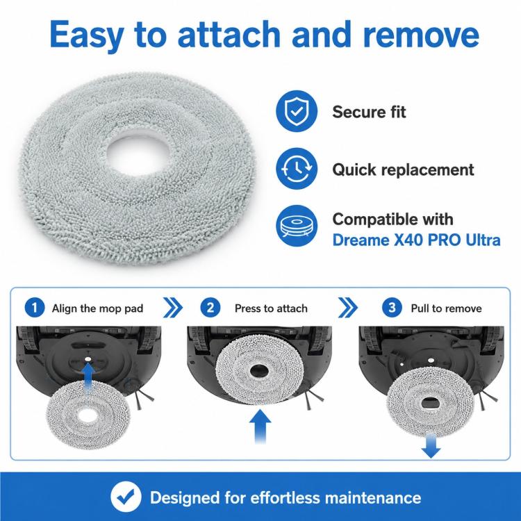For Dreame X40 Pro Ultra Robot Vacuum Cleaner Replacement Parts, Specification:Mop Pad - Image 6