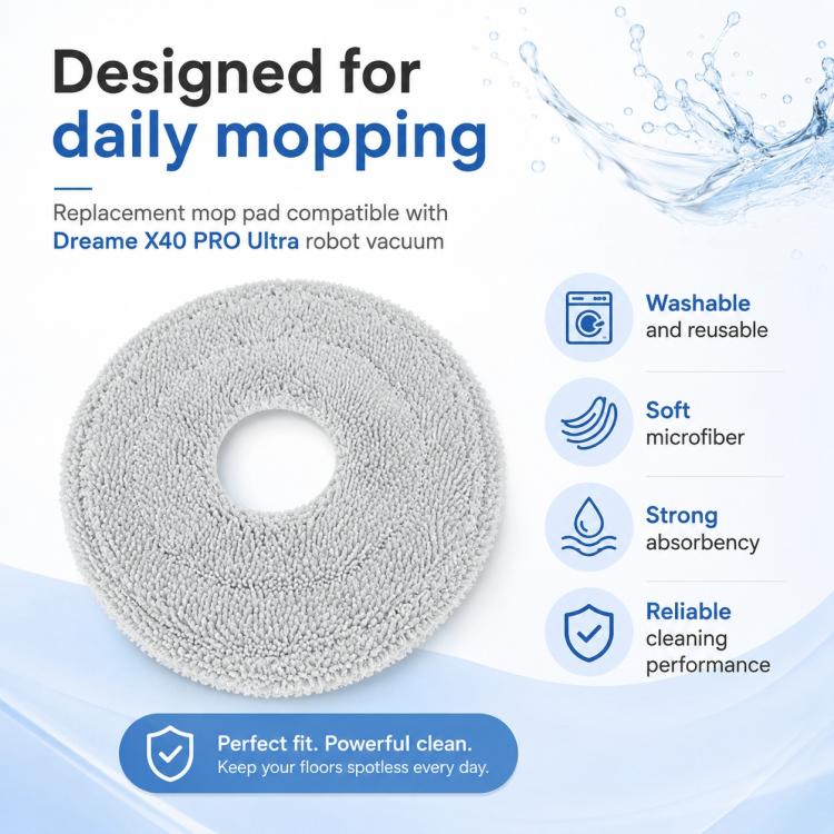 For Dreame X40 Pro Ultra Robot Vacuum Cleaner Replacement Parts, Specification:Mop Pad - Image 7