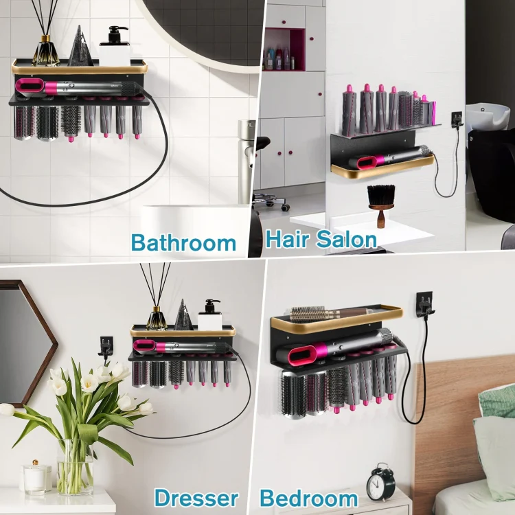 For Dyson Airwrap Wall-Mounted Shelf Storage Rack, Style: C Type Flip Up - Image 6