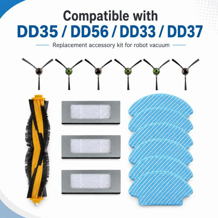 For Ecovacs DEEBOT DD35 / DD56 / DD33 / DD37 Replacement Parts, 15pcs Combo - Image 3