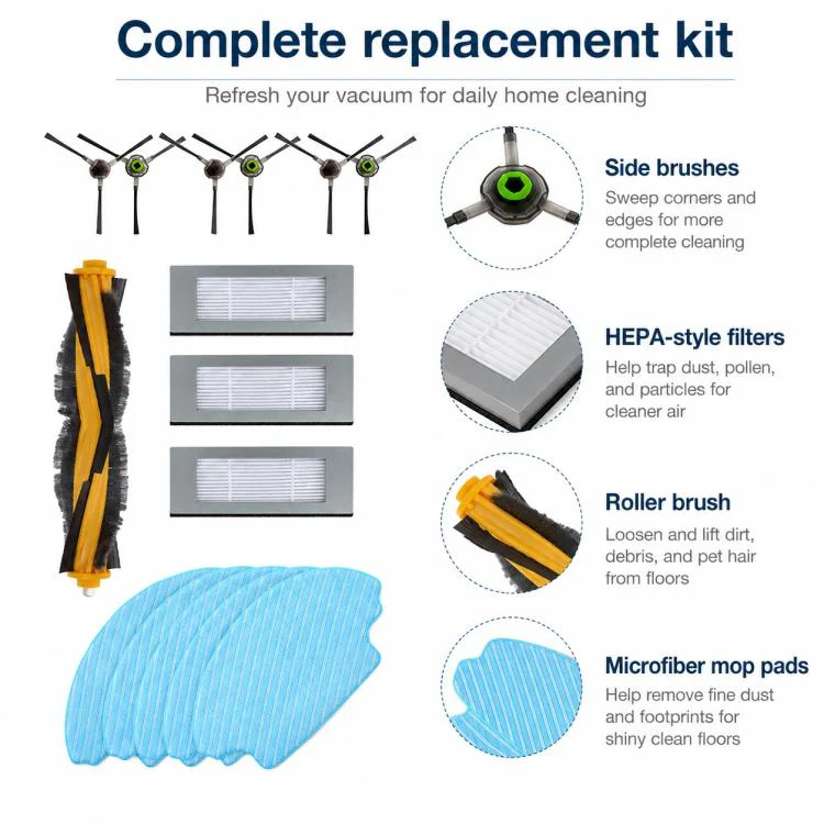 For Ecovacs DEEBOT DD35 / DD56 / DD33 / DD37 Replacement Parts, 15pcs Combo - Image 7