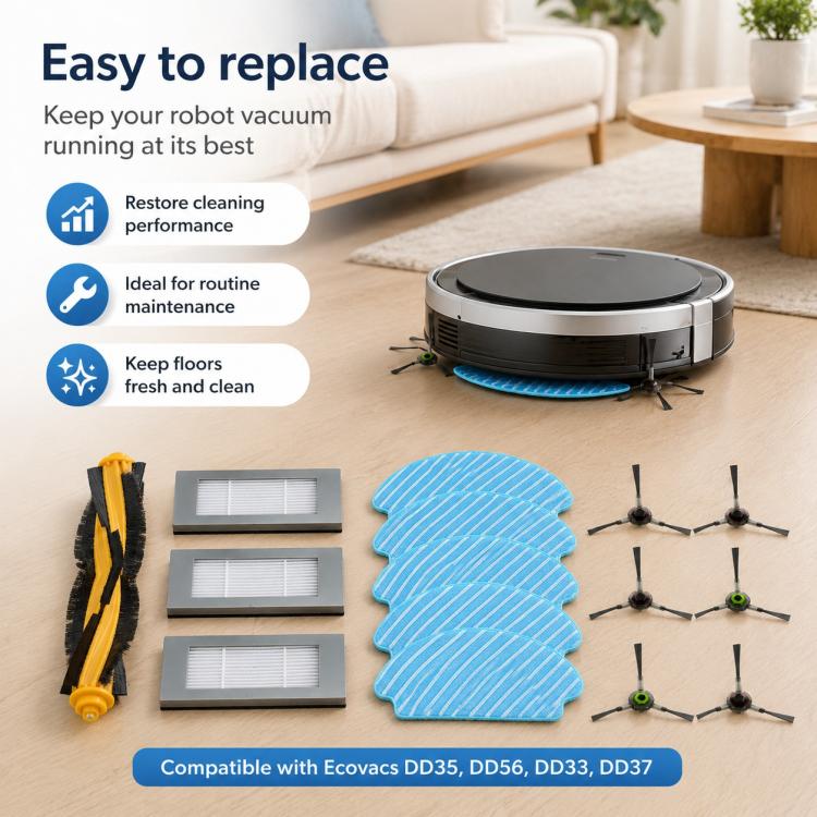 For Ecovacs DEEBOT DD35 / DD56 / DD33 / DD37 Replacement Parts, 15pcs Combo - Image 8