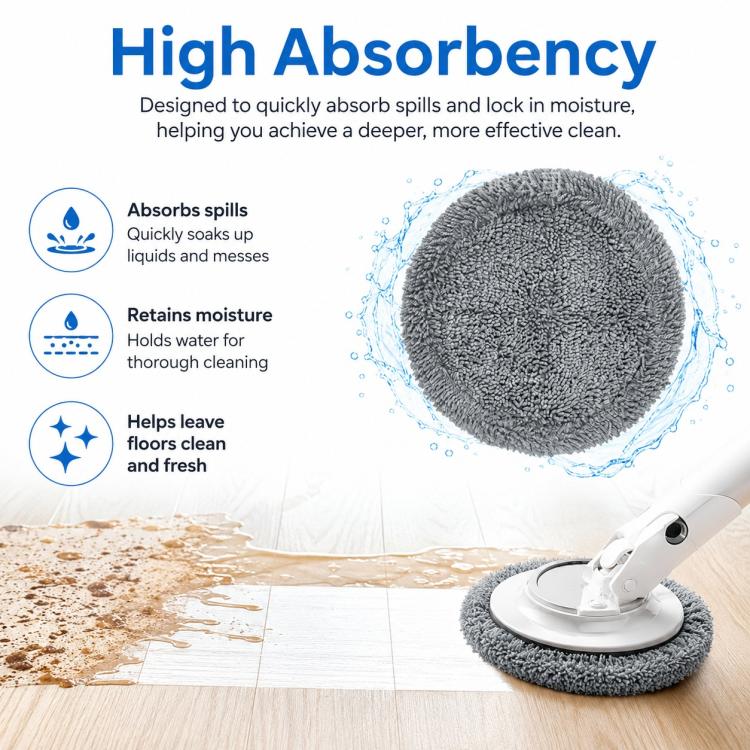 For Ecovacs DEEBOT T20 Pro / T20 Max / T20 Replacement Parts, Full-Fiber Gray Mop Pad - Image 4