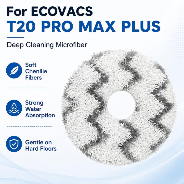 For Ecovacs DEEBOT T20 Pro / T20 Max / T20 Replacement Parts, White Striped Mop Pad - Image 3