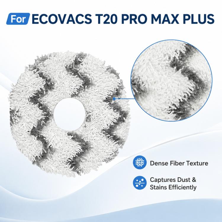 For Ecovacs DEEBOT T20 Pro / T20 Max / T20 Replacement Parts, White Striped Mop Pad - Image 4