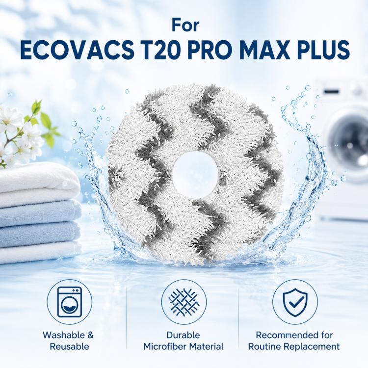 For Ecovacs DEEBOT T20 Pro / T20 Max / T20 Replacement Parts, White Striped Mop Pad - Image 6