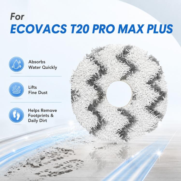 For Ecovacs DEEBOT T20 Pro / T20 Max / T20 Replacement Parts, White Striped Mop Pad - Image 7