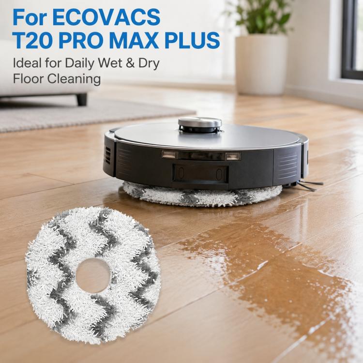 For Ecovacs DEEBOT T20 Pro / T20 Max / T20 Replacement Parts, White Striped Mop Pad - Image 8
