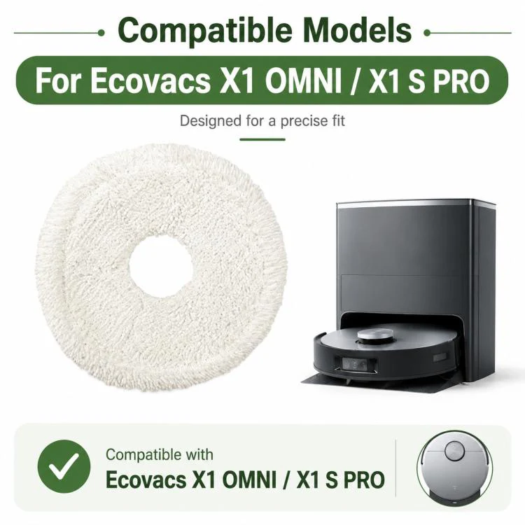 For Ecovacs DEEBOT X1 OMNI / X1 TURBO / X1S PRO Replacement Parts, White Mop Pad - Image 5