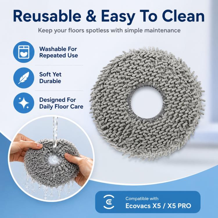 For Ecovacs DEEBOT X5 / X5 Pro / X5 Max / X5 Pro Plus Replacement Parts, Mop Pad - Image 7