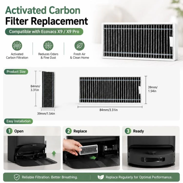 For Ecovacs DEEBOT X9 / X9 Pro Replacement Parts, Activated Carbon Filter - Image 7