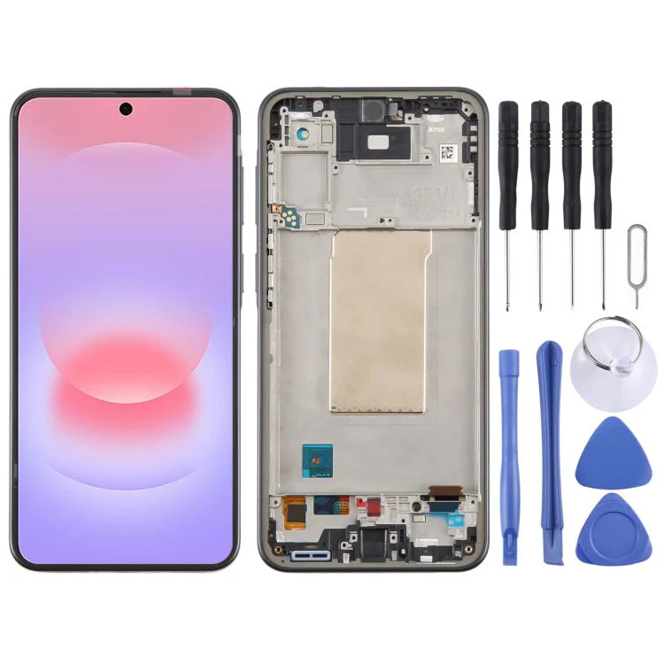 For Galaxy A37 SM-A376B 6.62 inch OLED LCD Screen Digitizer Full Assembly with Frame (Black)