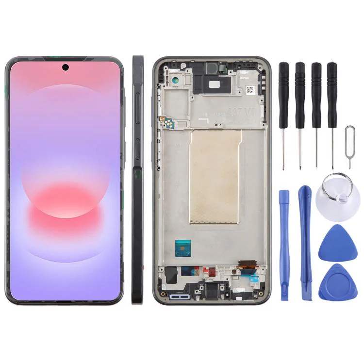 For Galaxy A37 SM-A376B Original LCD Screen Digitizer Full Assembly with Frame (Black)
