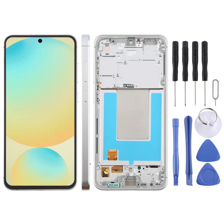 For Galaxy S24 FE SM-S721B Original LCD Screen Digitizer Full Assembly with Frame (Silver)