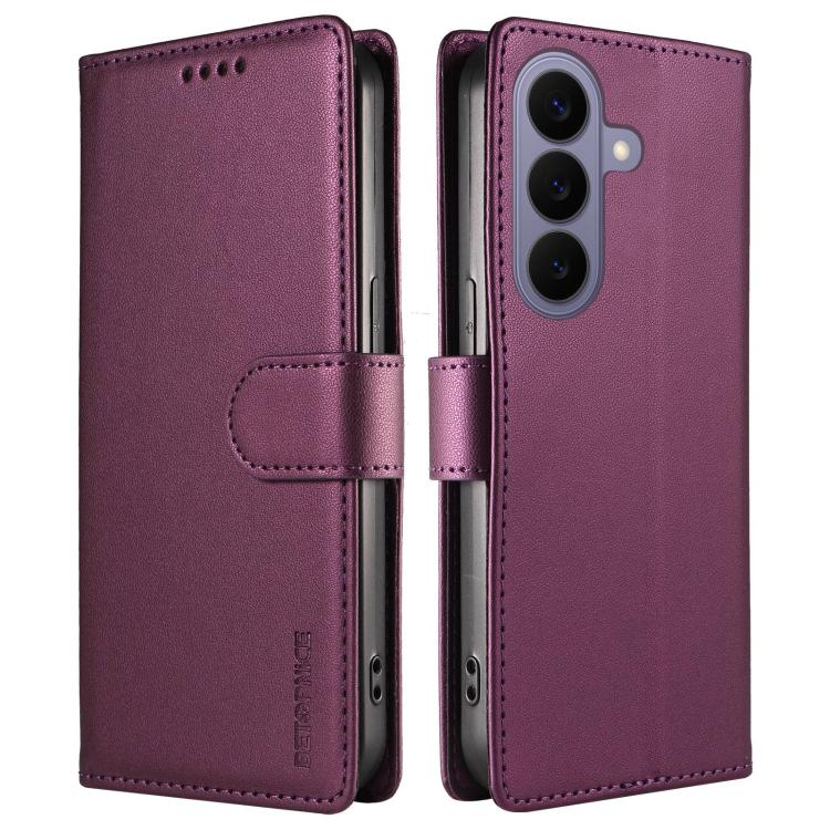 For Galaxy S26+ 5G BETOPNICE Pearlescent RFID Vegan Leather Phone Case with Strap(Purple) - Image 2