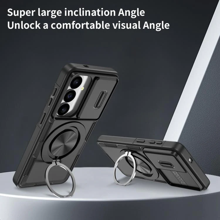 For Galaxy S26 5G Camshield Rotation Holder MagSafe Phone Case(Black) - Image 4