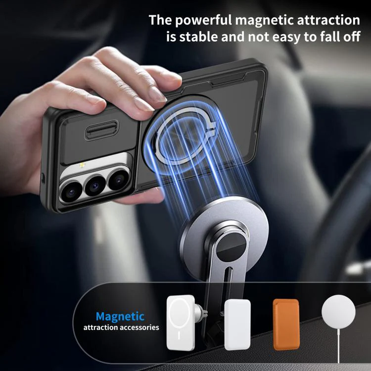 For Galaxy S26 5G Camshield Rotation Holder MagSafe Phone Case(Black) - Image 8