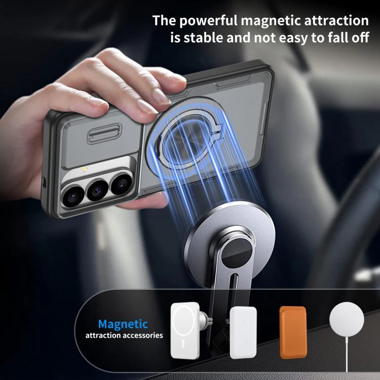 For Galaxy S26 5G Camshield Rotation Holder MagSafe Phone Case(Grey) - Image 8