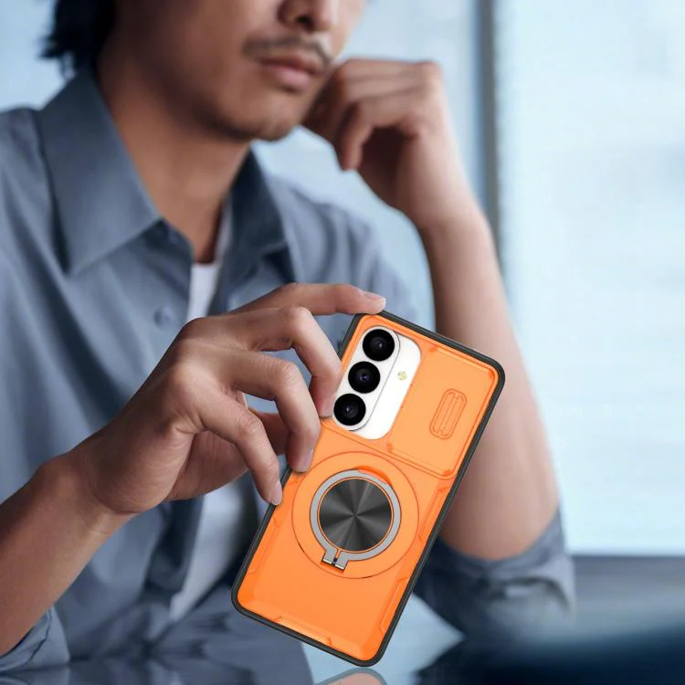 For Galaxy S26 5G Camshield Rotation Holder MagSafe Phone Case(Orange) - Image 7
