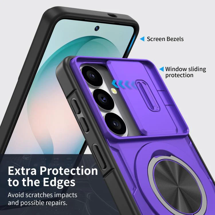 For Galaxy S26 5G Camshield Rotation Holder MagSafe Phone Case(Purple) - Image 5