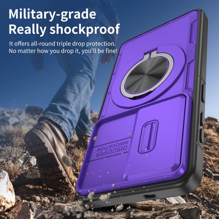 For Galaxy S26 5G Camshield Rotation Holder MagSafe Phone Case(Purple) - Image 6