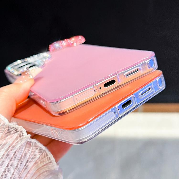 For Galaxy S26+ 5G Cute Bowknot Dopamine Color Skin-Friendly IMD Phone Case with Beaded Wrist Strap(Blue) - Image 5