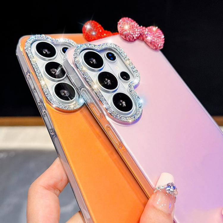 For Galaxy S26 5G Cute Bowknot Dopamine Color Skin-Friendly IMD Phone Case with Beaded Wrist Strap(Orange) - Image 4