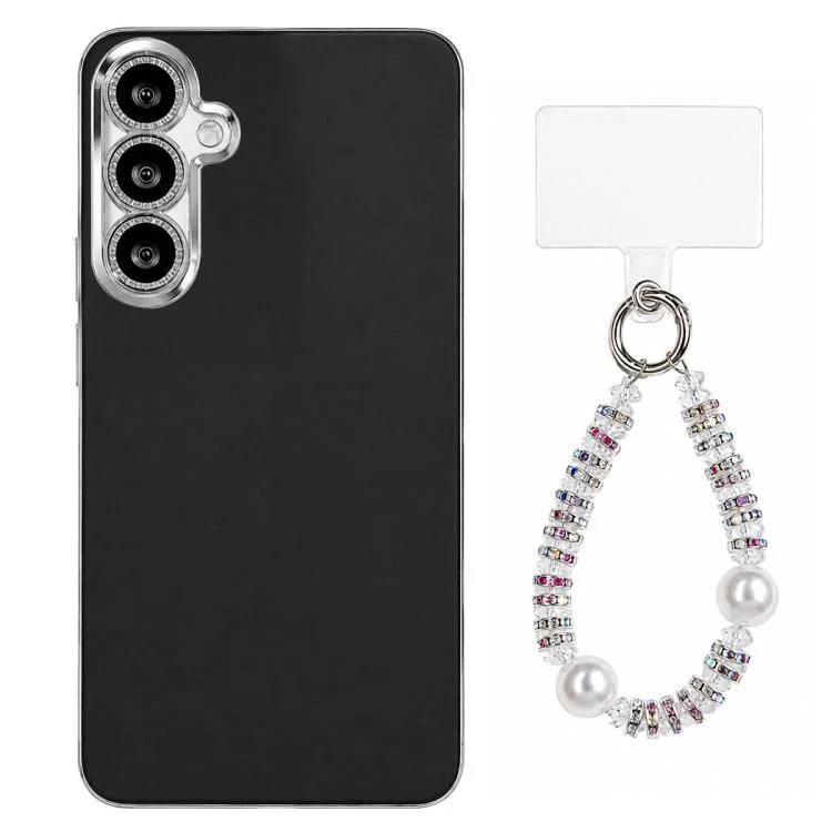 For Galaxy S26+ 5G Dopamine Color Skin-Friendly IMD Phone Case with Beaded Wrist Strap(Black)