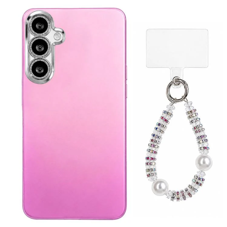 For Galaxy S26 5G Dopamine Color Skin-Friendly IMD Phone Case with Beaded Wrist Strap(Purple)