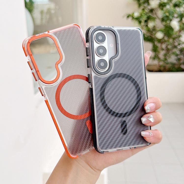 For Galaxy S26+ 5G Dual-Color Carbon Fiber Texture Magsafe Phone Case(Gray) - Image 3