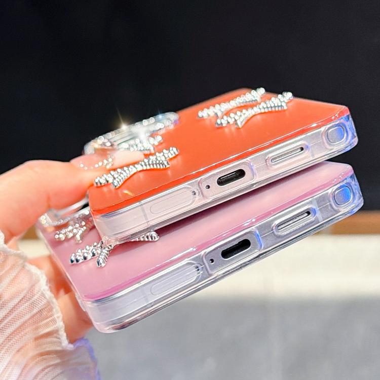 For Galaxy S26 5G Electroplated Bowknot Dopamine Color Skin-Friendly IMD Phone Case with Beaded Wrist Strap(Purple) - Image 6