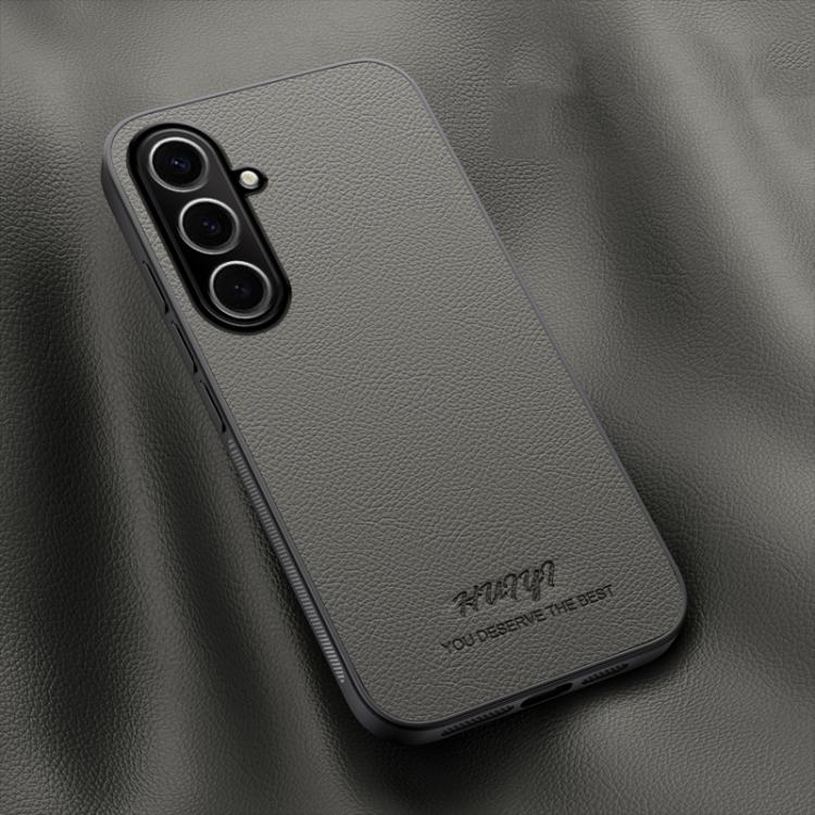 For Galaxy S26 5G HUIYI Leather Magnetic Phone Case(Grey)