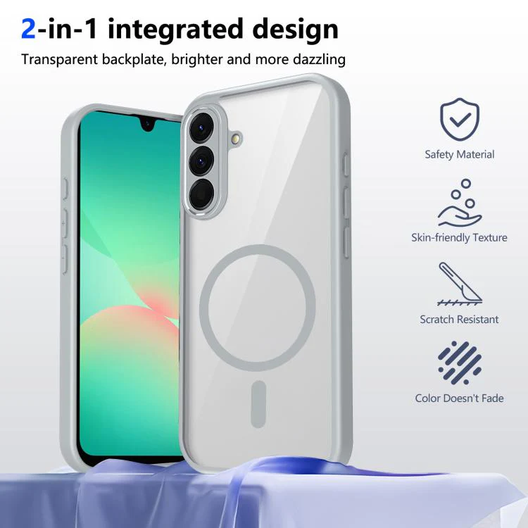 For Galaxy S26 5G Matte PC Skin-feel Magnetic Shockproof Phone Case(Grey) - Image 2