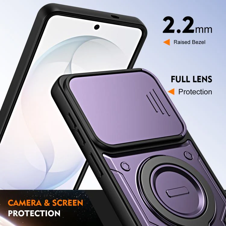 For Galaxy S26 5G Ring Holder Lens Slide Cover Phone Case(Black) - Image 7