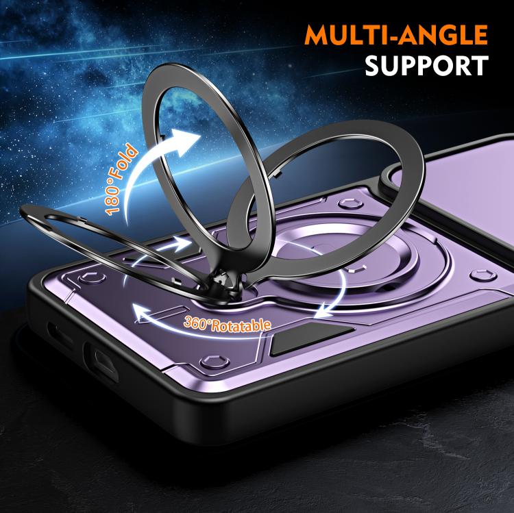 For Galaxy S26 5G Ring Holder Lens Slide Cover Phone Case(Purple) - Image 3