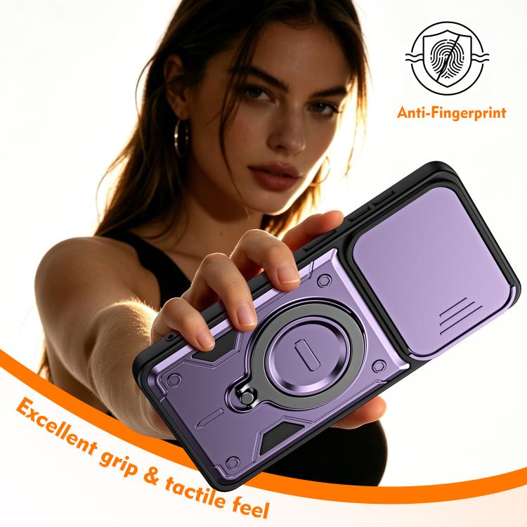 For Galaxy S26 5G Ring Holder Lens Slide Cover Phone Case(Purple) - Image 6