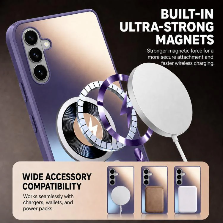 For Galaxy S26 5G Vacuum Electroplated Magnetic Phone Case(Black) - Image 4