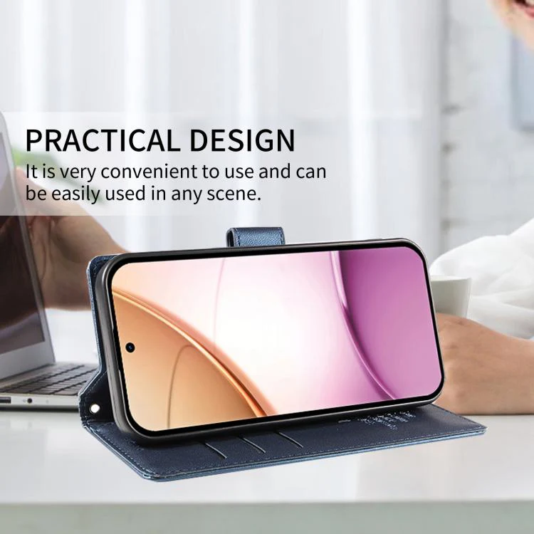 For Galaxy S26 Edge 5G BETOPNICE Pearlescent RFID Vegan Leather Phone Case with Strap(Blue) - Image 7