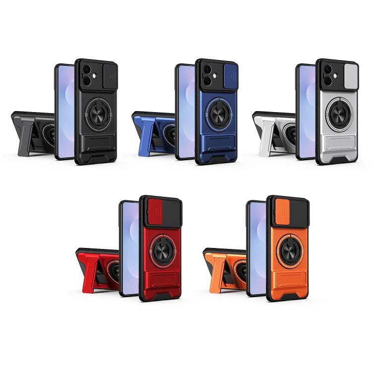For Galaxy S26 Edge 5G Lens Sliding Window Multifunctional Magnetic Shockproof Phone Case(Royal Blue) - Image 2